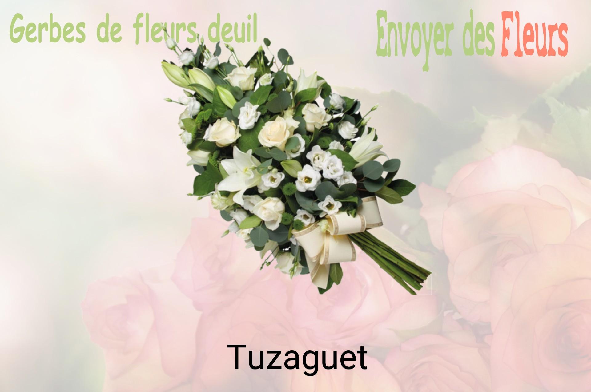 Gerbe de fleurs de deuil livrée à Tuzaguet